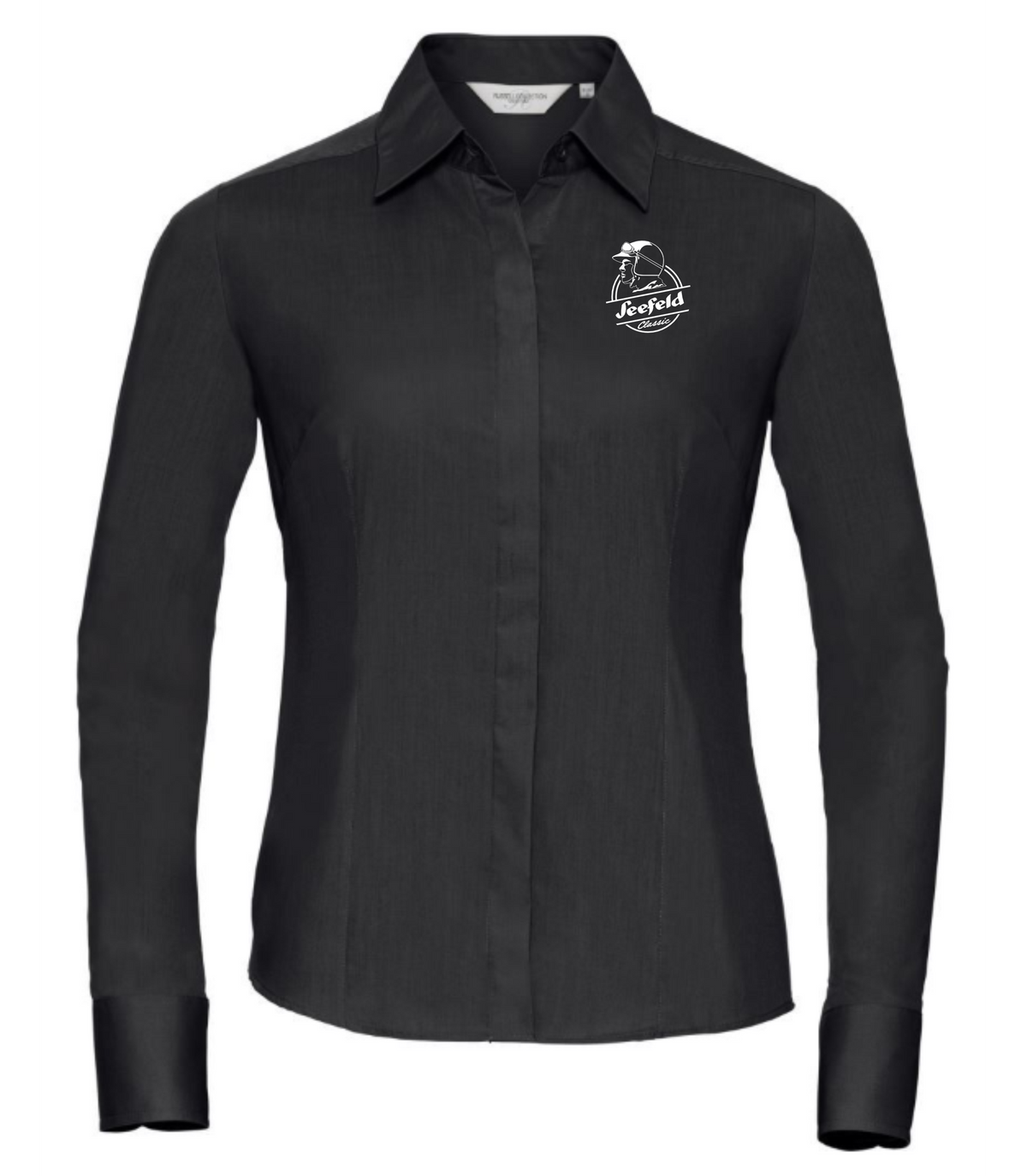 Ladies´ L/S Poly-Cotton Easy Care Fitted Poplin Shirt - Schwarz
