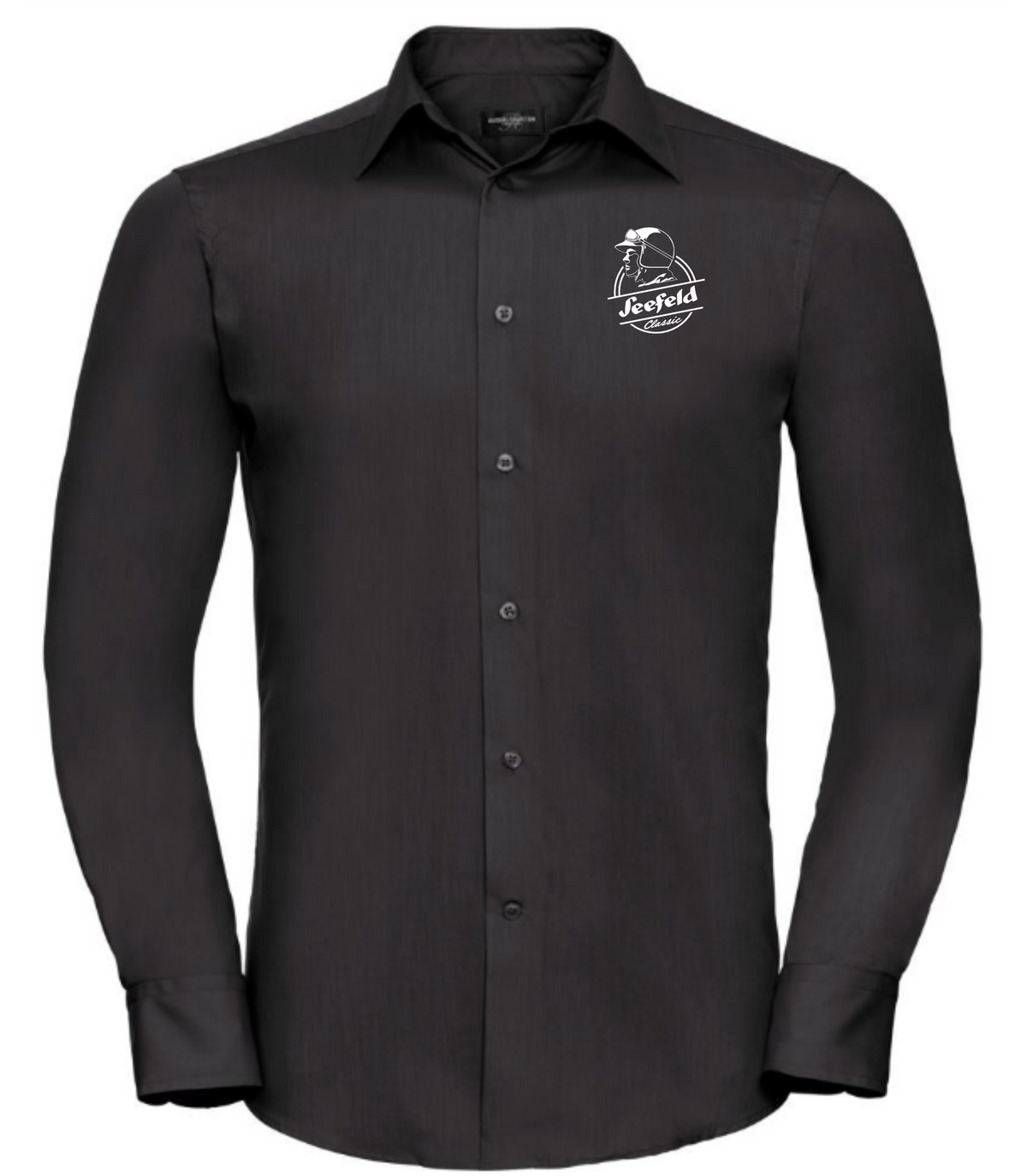 Men´s L/S Poly-Cotton Easy Care Tailored Poplin Shirt - Schwarz